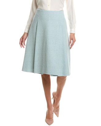 Oscar De La Renta Silk-Lined Wool-Blend Tweed Skirt