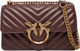 Pinko Womens Shoulder Bag 100074A0GK Leather Brown One Size