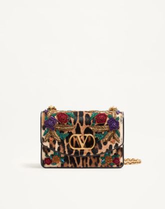 Valentino Garavani Borsa a spalla Valentino Garavani Vain in capra effetto cavallino ricamata Donna MULTICOLOR UNI
