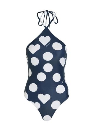 Jacquemus Le Maillot Bastide Polka dot Swimsuit - Navy - S (UK8-10 / S)