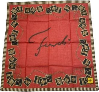 Fendi Pre-owned Zijden Sjaal - Dames - Vintage Accessoires - Rood - ONE Size - Vintage