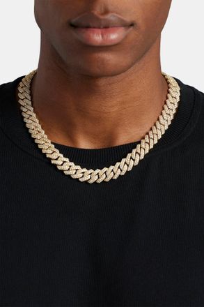 Cernucci 14mm Iced Prong Link Chain - Gold