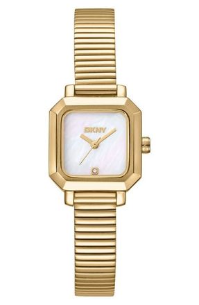 DKNY L 123 Bracelet Watch in White Mop/Gold at Nordstrom