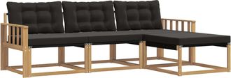 vidaXL Conjunto De Sof&aacute;s De Exterior 4 Uds. Blanco Y Negro Vidaxl