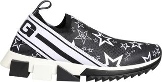 Dolce & Gabbana Womens Black Stars Logo Sorrento Sneakers Shoes