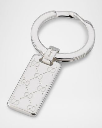 Gucci Men & apos;s Gucci Signature Sterling Silver Keyring