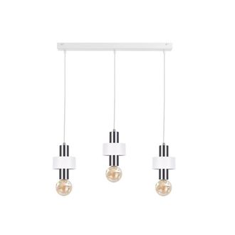 Netlighting Unica Bar Pendant Ceiling Light White Silver 60cm 3x E27
