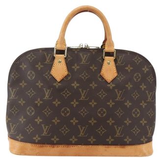 Louis Vuitton Alma Handbag Monogram Canvas Brown Canvas Handbag (Pre-Owned)