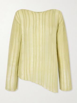 The Elder Statesman Pullover Asimmetrico In Misto Cashmere E Cotone Nimbus Lola - Verde