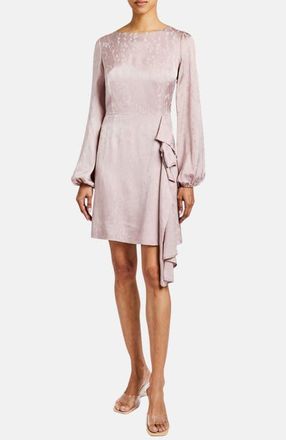 Santorelli Malia Long Sleeve Dress in Floral Print in Fluid Jacquard in Lilac Shadow at Nordstrom, Size 4
