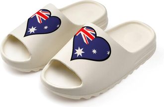 Generic Australia Heart Flag Slides for Women Men Soft Thick Bottom Coconut Slippers Sandals for Bathroom Beach