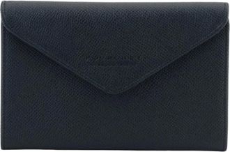 Pourchet Accessoires, Dames, Blauw, ONE Size, Leer, Marine Flap Portemonnee