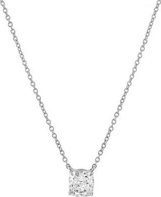 LuvMyJewelry Cushion Chic 14K Gold Lab Grown Diamond Necklace - 1.00 ct in 14K White Gold at Nordstrom