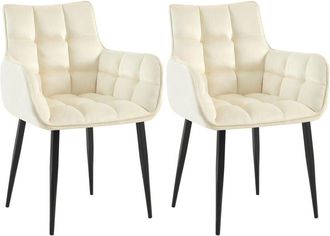 Clp Clp - Lote De 2 Sillas Tirana Terciopelo Crema