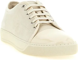 Lanvin Suede and Patent Leather Sneaker - Beige
