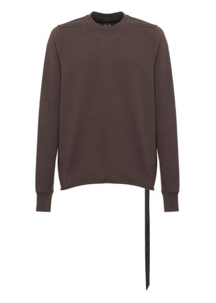 Rick Owens Brown Cotton Sweatshirt with Iconic Lace Detail