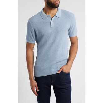 Robert Barakett Neo Short Sleeve Polo Sweater in Dusty Blue at Nordstrom Rack, Size X-Large