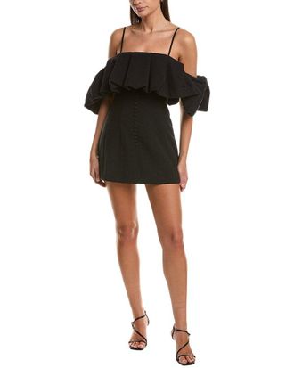 SIMKHAI Simkhai Puff Detail Linen-Blend Mini Dress