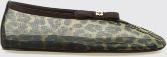 Ganni Ballerine Jenny in nylon a rete con stampa animalier e fiocco