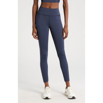 Travis Mathew Moveknit Bonded Pocket Leggings in Heather Navy Blazer at Nordstrom Rack, Size X-Large