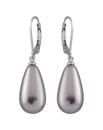 Splendid Pearls Silver 12X18mm Pearl Earrings