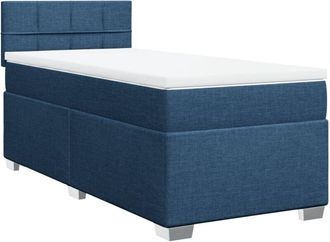 vidaXL Vidaxl - Cama Box Spring Con Colch&oacute;n Tela Azul 90x190 Cm