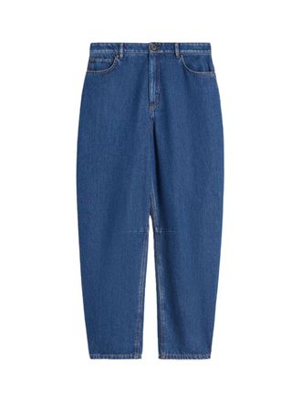 Weekend by Max Mara Cotton Denim Barrel-Leg Jeans - Blue