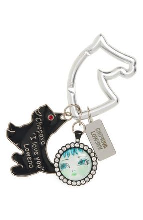 Chopova Lowena Dog I Love You Bag Charm in Silver Multi at Nordstrom