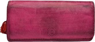 Loewe Pre-owned Leren Portemonnee - Dames - Vintage Accessoires - Paars - ONE Size - Leer - Vintage