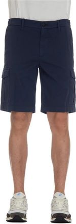 Eleventy Blauwe shorts met rits en knoop - Heren - Korte Broeken - Blauw - W33 - Korte Broeken