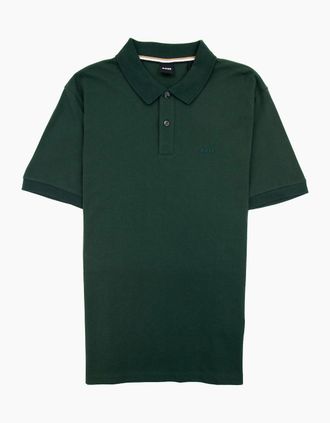 HUGO BOSS Mens Hugo Boss Pallas Embroidered Logo S/s Polo Dark Green 350 - Size: 38