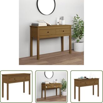 vidaXL Tavolo da ingresso - Tavolo Consolle Ambrato 100x35x75 cm in Legno Massello di Pino