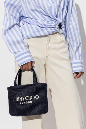 Jimmy Choo London Handbag Beach Mini, Womens, Navy Blue