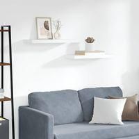 OEM Estantes Flotantes De Pared, Juego De 2, Blancos, 60 X 23,5 X 3,8 Cm, Mdf - Crezuo