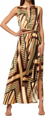 Misa Anabella Maxi Dress In Geo Scarf