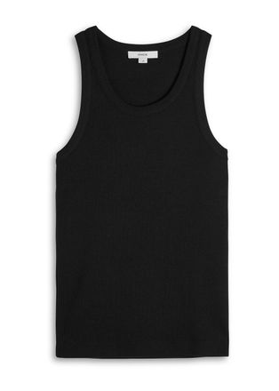 Vince Ribbed Cotton-blend Tank - Black - XL (UK16 / XL)