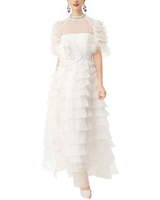 Burryco Short Sleeve Embellished Maxi Dress