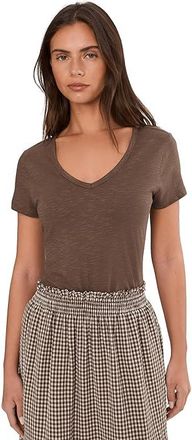 Toad&Co Marley Short Sleeve V T-Shirts Womens Clothing Earth : SM, Cotton/Elastane/Lyocell