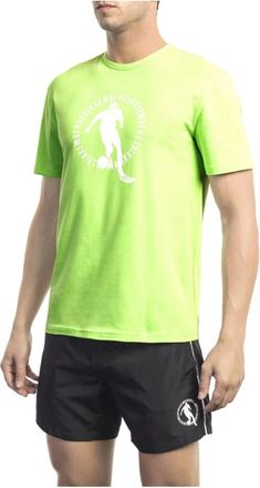 Dirk Bikkembergs T-shirt met voorbedrukt logo - Heren - T-shirts - Groen - L - Tops
