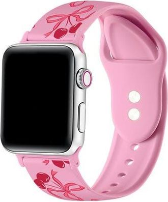 Posh Tech Cherry Bow Silicone Band for Apple Watch + Smartwatch in Cherry Coquette at Nordstrom