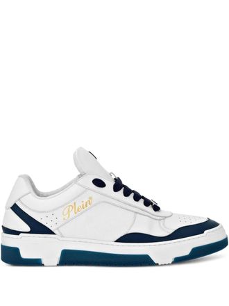 Philipp Plein logo-debossed leather sneakers - unisex - Calf Leather/Rubber/Calf Leather - 37 - White