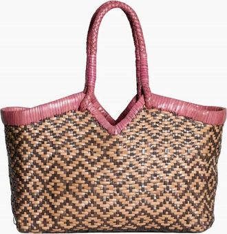 Vipera Womens Crudelia Tote Bag In Pink/natural/olive
