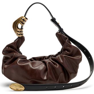 Diesel Grab-D-Small Scrunched Hobo Bag in Chocolate at Nordstrom