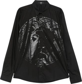 Versace Jeans Couture Medusa Hoofd Print Shirt - Heren - Casual Overhemden - Zwart - 2XL - Overhemden
