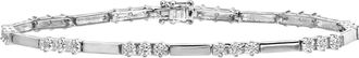 Jewelco London 9ct White Gold Round 10pts Diamond Trilogy Tennis Bracelet - PBCAXL01620W
