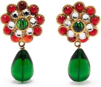 Chanel Gripoix glass-bead drop earrings - women - Gold Plated Metal/glass - One Size