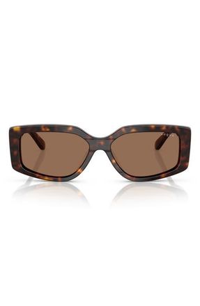 Vogue Eyewear 55mm Rectangular Sunglasses in Dark Havana at Nordstrom