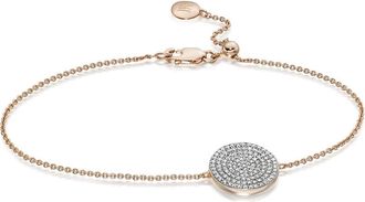 Monica Vinader Ava Diamond Disc Bracelet, Rose Gold Vermeil on Silver