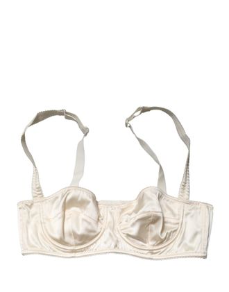 Dolce & Gabbana Silk Underwire Balconette Bra - White