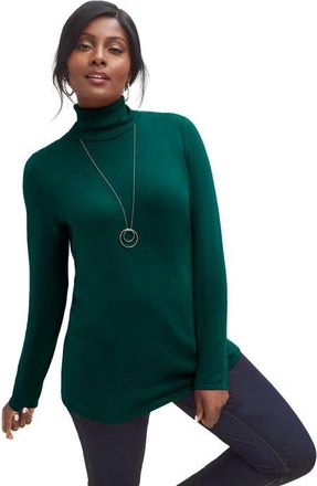 Jessica London Carefree Cashmere Turtleneck in Emerald Green at Nordstrom, Size 44